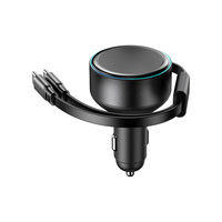 Chargeur de voiture CNBADO X311 60W avec câbles intégrés de 60 cm et 2 ports Type-C, charge rapide, OEM/ODM disponible pour téléphones, tablettes, ordinateurs portables