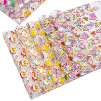 Feuilles de cuir synthétique transparentes en PVC imprimées sur mesure 30CM*120CM, motifs de dessins animés, fleurs, étoiles, poissons, accessoires pour sacs, canapé