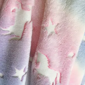 Soft Fuzzy Magic Glow In The Dark Unicorn Flannel Throw Blanket For Kids