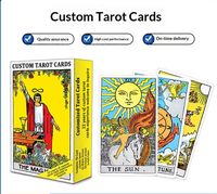 Cartes de Tarot Russe Estampillées Or avec Manuel d'Explication Chinois, Jeu de Société Interactif, Emballage Boîte Couleur Personnalisée