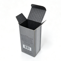 Boîtes d'emballage recyclables personnalisées en gros pour flacons de parfum et de cologne noirs pour hommes avec impression pailletée et dorée