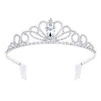 Couronnes de princesse pour filles en cristal de strass plaqué argent brillant populaires en gros, couronnes de déesse les plus vendues, anniversaire, bal de promo