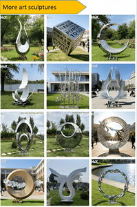 Escultura Ovalada Hueca <span class=keywords><strong>de</strong></span> Acero Inoxidable Grande Personalizada para Exteriores, Decoración <span class=keywords><strong>de</strong></span> Paisajes <span class=keywords><strong>de</strong></span> Parques, Técnica Pulida - Product Image 6
