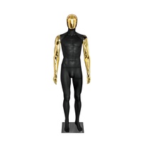 Maniquí de Plástico de Cuerpo Completo Masculino, Electrochapado en Oro Rosa, con Base, para Exhibición en Tiendas de Ropa Masculina, Cuerpo Humano Realista