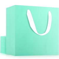 Lot de 20 sacs en papier kraft réutilisables avec poignées, 12,5x4,5x11 pouces, pour cadeaux, déjeuners, marchandises, emballages de mariage et fêtes