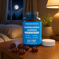 Gummies à l'ashwagandha avec vitamine D2 pour un sommeil calme - Relaxation et soutien de l'humeur, végétaliennes pour hommes et femmes, directement de l'usine