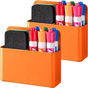 Haute qualité en plastique magnétique effaçable à sec marqueur stylo support aimant fort maison bureau école organiser horloge généreux compartiments - Product Image 1