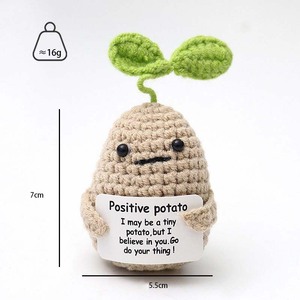 ของขวัญ IStapromo ตุ๊กตาถักโครเชต์รูปมันฝรั่งทำมือ ของเล่นตุ๊กตาถักนุ่มสีน้ำตาล พร้อมการ์ดข้อความ สำหรับเป็นของขวัญและของตกแต่งบ้าน - Product Image 5