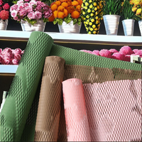 Kertas Florist Biodegradable 80gsm Heavy-Duty, Pembungkus Sarang Lebah Daur Ulang, Pelindung Buket, Ramah Lingkungan, untuk Kerajinan & Hadiah