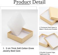 Boîtes cadeaux en carton brun pour bijoux 3,5*3,5*1 pouces, idéales pour l'affichage de colliers, bagues, bracelets, boucles d'oreilles