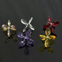 Pendentifs en verre transparents en forme de papillon arc-en-ciel pour lustre, pièces de décoration, prismes MH-G058