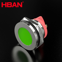 HBGQ22DT-D/J/S 24 volts ont mené le voyant lumineux d'ampoules de 22mm lampe de signalisation verte bleue à tête ronde plate de longue durée