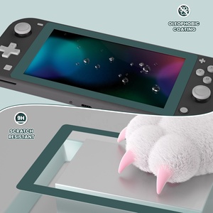 Film protecteur d'écran en verre trempé transparent HD avec bordure vert chasseur pour console Nintendo Switch Lite - Product Image 3