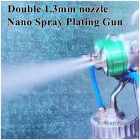 Pistolet de peinture nano pour jantes de voiture, double pot, double buse, 1,3 mm, pour mélange de peinture et placage au chrome