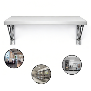 رف معدني قابل للطي من الفولاذ المقاوم للصدأ للخدمة الشاقة للمطبخ التجاري مثبت بالحائط للاستخدام في شاحنات الطعام - Product Image 5