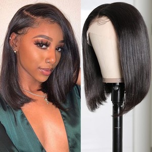 หรูหราความงามขายส่งราคาโรงงานTส่วนสั้นบ๊อบวิกผมลูกไม้ด้านหน้า 13*4 4*4 สั้นบ๊อบตรงวิกผมมนุษย์ - Product Image 5