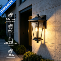 Applique murale extérieure LED en aluminium noir de qualité supérieure, double tension, IP44 étanche, lumière du jour 5000K, garantie 3 ans, motif aquatique