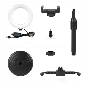 Nhà Máy Outlet 6 inch 16cm LED vòng ánh sáng đèn vlogging <span class=keywords><strong>video</strong></span> Fill ánh sáng phát sóng trực tiếp <span class=keywords><strong>Kit</strong></span> với điện thoại kép chủ sở hữu - Product Image 6