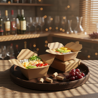 Maßgefertigte Einweg-Recycling-Verpackung für Fast Food Kraftpapier Takeout-Box mit Matt/Glanz-Laminierung für Sushi Camping