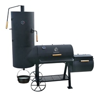 Meilleure Vente Grand Barbecue au Charbon de Bois Fumoir Offset sur Roues pour Patio et Jardin