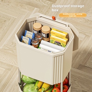 2 Layer Trash <span class=keywords><strong>Bin</strong></span> com sacos de lixo PP HIPS Vertical Waste <span class=keywords><strong>Sorting</strong></span> <span class=keywords><strong>Bin</strong></span> para uso doméstico - Product Image 6
