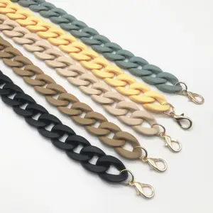 2.2cm with acrylic chain resin chain replacement bag strap decoration chain with metal buckle