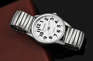 Reloj de Cuarzo Redondo de Acero Inoxidable para Hombre, Esfera Analógica con Números Arábigos, Diseño Minimalista, 38 mm, Cierre Plegable - Product Image 6