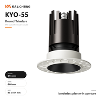 Spot LED encastré inclinable sans cadre IP65 9W anti-éblouissement pour plafond, découpe 2700K à 6000K, intérieur
