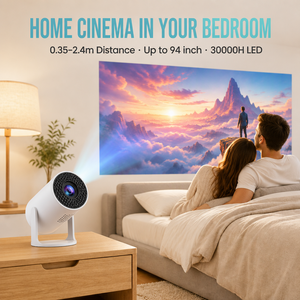 Mini projecteur LED 30 000 heures 50 ANSI 1080P à courte focale 1000:1, projecteur de films portable pour soirées cinéma à domicile en salle sombre - Product Image 4