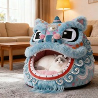Lit pour chat en peluche personnalisé, style dessin animé chinois, portable, confortable, chaud, apaisant émotionnellement, pour usage intérieur