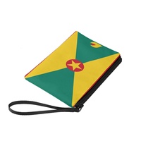 Dompet Koin Mini Warna Campuran Cetak Bendera Nasional Grenada Dompet Kanvas Ritsleting untuk Koin Kartu Kosmetik