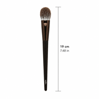 Pinceau à blush de luxe en poils de renard cultivés, manche en bois de santal, virole en cuivre, 19 cm