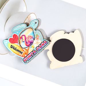 Imán de nevera de madera personalizado de doble capa con recubrimiento epoxi 3D, con forma de animal marino grabado, diseño costero, fuerte y duradero, para la vuelta al colegio - Product Image 2