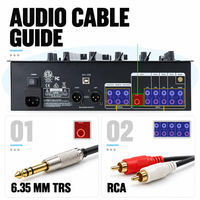 VOXFULL M4USB Mixer Scratch 3-Kanal untuk Meja DJ dengan Input USB, BT & 6 Input Audio, Dirancang untuk DJ