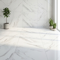 Carreaux de sol en porcelaine imitation marbre blanc de Carrare, 60x60cm, 600x600x9mm, antibactériens, résistants à l'usure, échantillon gratuit