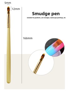 Wooden Handle <b>Nail</b> Art Brush Set Petite Round Oval Ombre Liner Crimped Ferrule with Lid Gel <b>Nail</b> Painting Decoration Brush - Product Image 6