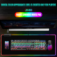 Tapis de souris de jeu RGB certifié CE, 14 modes, imperméable, coloré, pour ordinateur de bureau, ordinateur portable, bureau, avec rétroéclairage