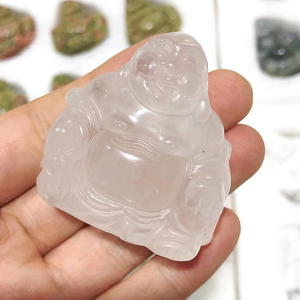 CHUSE Venta al por Mayor de Mini Estatuas de Buda de Cristal Ecológicas de 2 Pulgadas con Técnica de Mosaico, Amatista, Labradorita, Decoración Natural para el Hogar - Product Image 6
