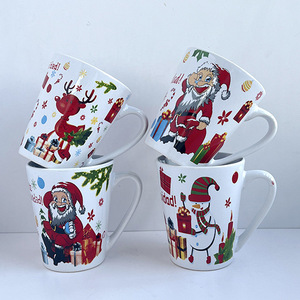 Cute Santa Claus Ceramic Mugs Christmas Cartoon Design Gift <b>Cups</b> 350ml <b>Set</b> Of 4 - Product Image 4