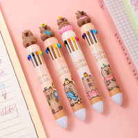 Capybara Dessin Animé Stylos À Bille Multicolore En Plastique École Papeterie En Gros