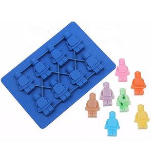 DIY ليغو الروبوتات سلسلة 8 تجويف سيليكون مستطيل شكل كعكة الخبز أدوات خبز قالب كعك تزيين - Product Image 3