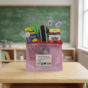 Ultimate School Supply Kit-6 #2 Pencils 12 Colored Pencils 8 Crayons Ruler 2 <b>Sharpeners</b> 1 Eraser 1 <b>Scissors</b> 1 Zipper Bag In USA - Product Image 4