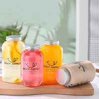 Bouteilles Rondes de Jus de 16 oz en Plastique avec Bouchons, Contenants Transparents pour Boissons et Smoothies