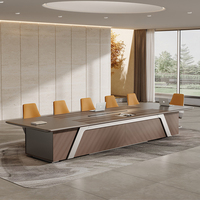 Bureau de direction moderne haut de gamme de luxe pour salle de réunion, en placage peint, intelligent, long, pour salle de conseil, bureau exécutif, école ou bureau à domicile