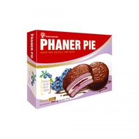 OEM/ODM Biscuits sucrés pour enfants PHANER PIE saveur myrtille, doux, enrobés de chocolat, fourrés à la guimauve, vente en gros en vrac, boîte
