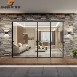 Porte coulissante intérieure en aluminium sur mesure GS avec verre trempé - Product Image 1