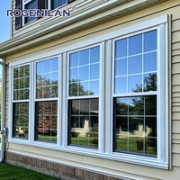 Ventanas Corredizas Verticales de Aluminio con Doble Acristalamiento Estándar Australiano Rogenilan, Vidrio Templado Exterior