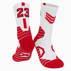 Chaussettes <span class=keywords><strong>de</strong></span> basketball professionnelles automne-hiver, épaisses, jacquard, lettres, évacuation <span class=keywords><strong>de</strong></span> l'humidité, semelle en tissu éponge, mi-mollet, antidérapantes, chaussettes <span class=keywords><strong>de</strong></span> sport - Product Image 3