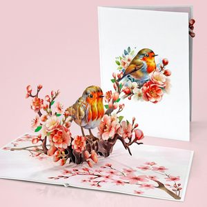 3D Bird Cherry Blossom Pop-Up Birthday Card For Women Wife Girl <b>Sister</b> Mum Valentines Day - Product Image 3