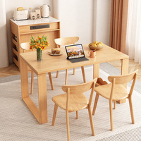 Buffet moderne multifonctionnel Table à manger mobile pliable Armoire de comptoir îlot intégré Cuisine en bois de petite taille